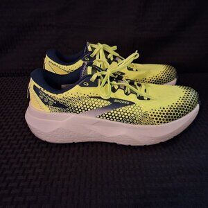 BROOKS sz 10 1/2 Caldera 6 Mens Trail Running Shoes 1103791D756 Yellow Navy Blue
